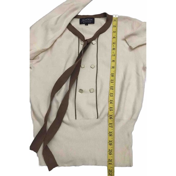 Front Row By Sara & Goldy Women’s Sweatshirt Cream Color Size S - Picture 11 of 14